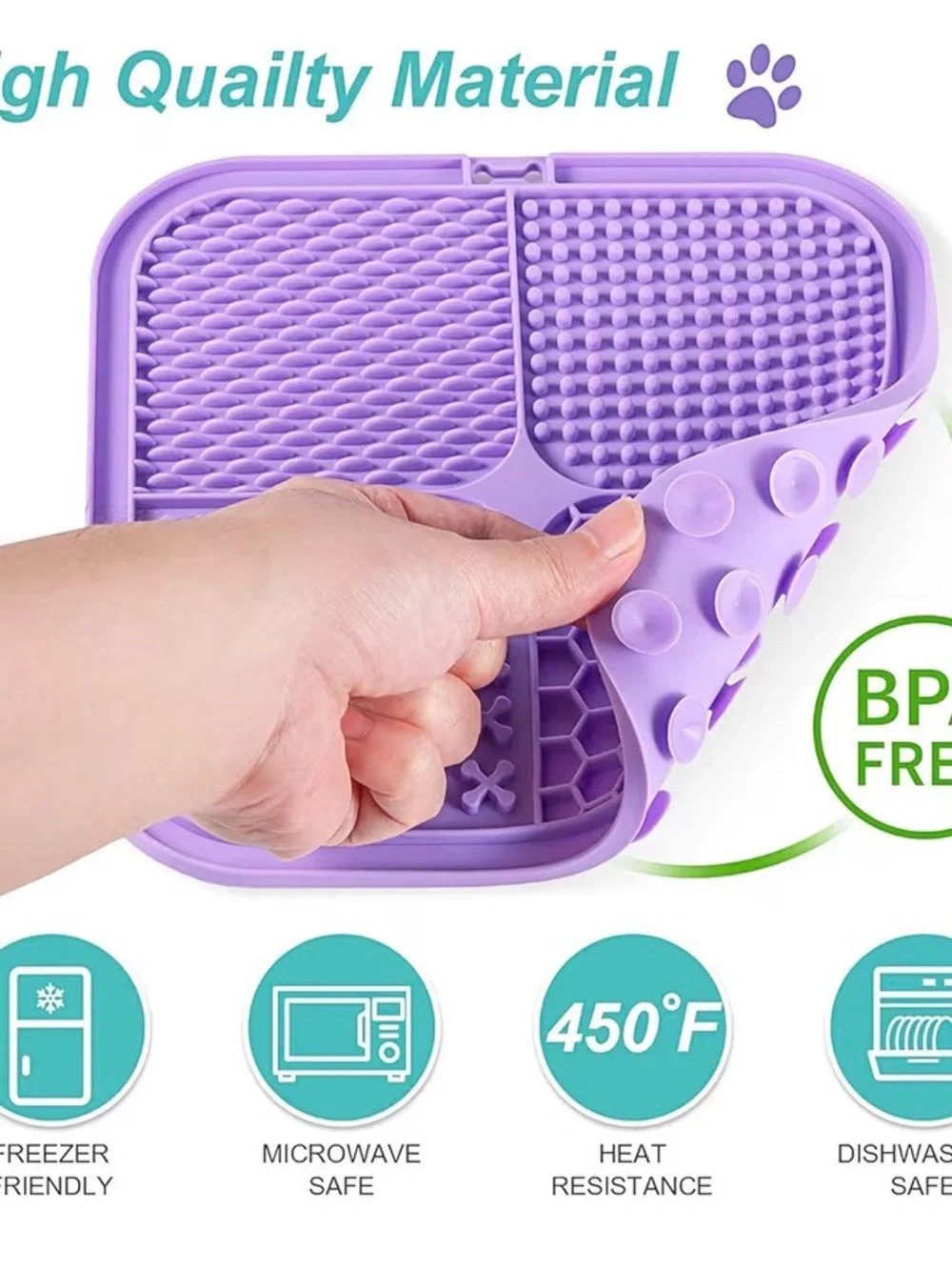 Lick Mat for Dogs & Cats 2 Pack Suction Cups, Anxiety Relief, Keep Them Busy,